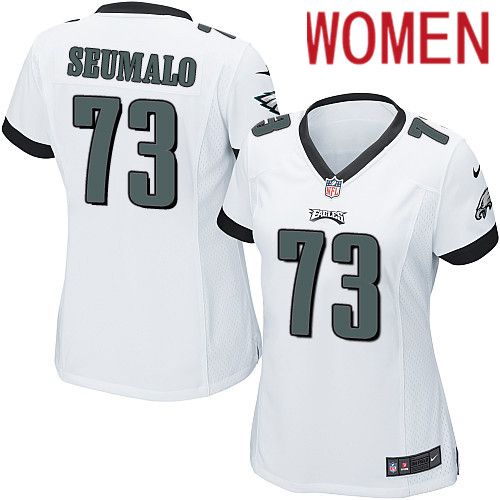 Women Philadelphia Eagles 73 Isaac Seumalo Nike White Game NFL Jersey